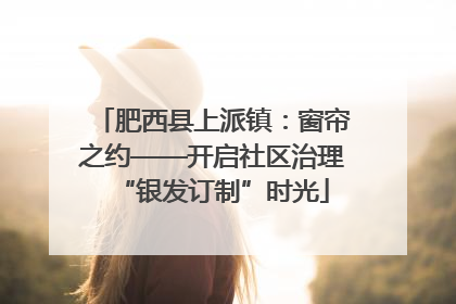 肥西县上派镇：窗帘之约——开启社区治理“银发订制”时光