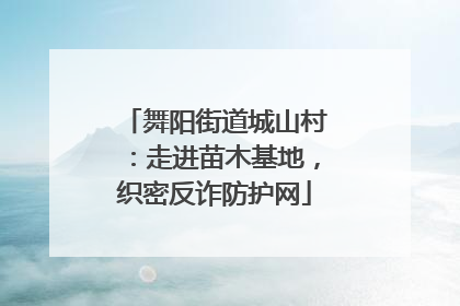 舞阳街道城山村：走进苗木基地，织密反诈防护网