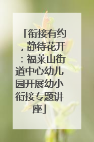 衔接有约，静待花开：福莱山街道中心幼儿园开展幼小衔接专题讲座