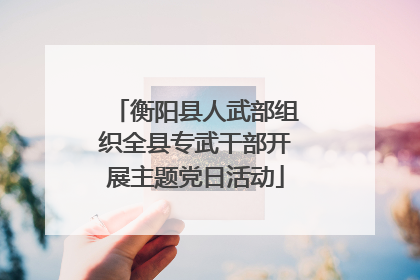 衡阳县人武部组织全县专武干部开展主题党日活动