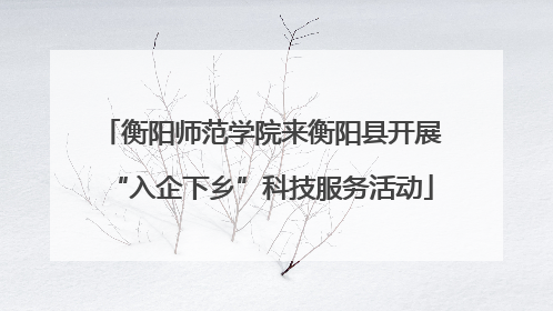 衡阳师范学院来衡阳县开展“入企下乡”科技服务活动