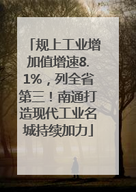 规上工业增加值增速8.1%，列全省第三！南通打造现代工业名城持续加力