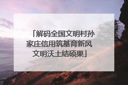 解码全国文明村孙家庄信用筑基育新风文明沃土结硕果