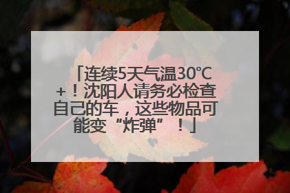 连续5天气温30℃+！沈阳人请务必检查自己的车，这些物品可能变“炸弹”！