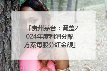 贵州茅台：调整2024年度利润分配方案每股分红金额