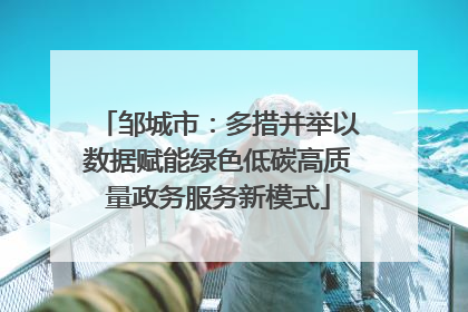邹城市：多措并举以数据赋能绿色低碳高质量政务服务新模式