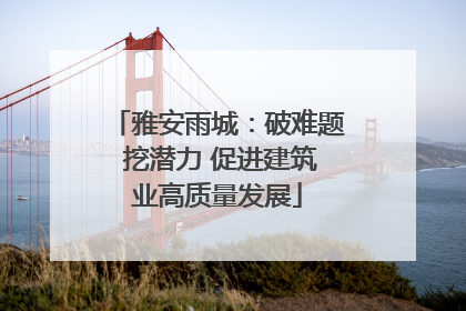 雅安雨城：破难题 挖潜力 促进建筑业高质量发展
