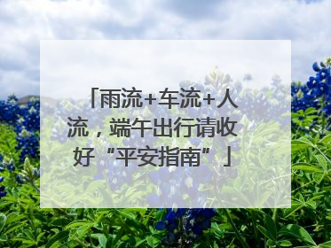 雨流+车流+人流，端午出行请收好“平安指南”
