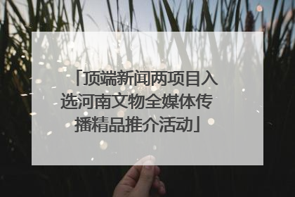顶端新闻两项目入选河南文物全媒体传播精品推介活动