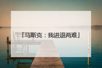 马斯克：我进退两难
