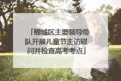 鲤城区主要领导带队开展儿童节走访慰问并检查高考考点