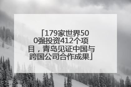 179家世界500强投资412个项目，青岛见证中国与跨国公司合作成果