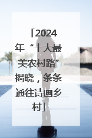 2024年“十大最美农村路”揭晓，条条通往诗画乡村