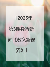 2025年第3期数智新闻《数文新视界》