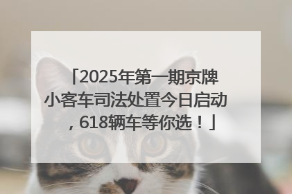 2025年第一期京牌小客车司法处置今日启动，618辆车等你选！