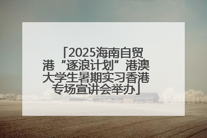 2025海南自贸港“逐浪计划”港澳大学生暑期实习香港专场宣讲会举办
