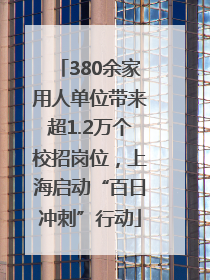 380余家用人单位带来超1.2万个校招岗位，上海启动“百日冲刺”行动