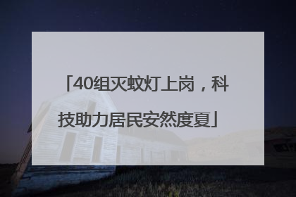 40组灭蚊灯上岗，科技助力居民安然度夏