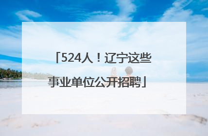 524人！辽宁这些事业单位公开招聘