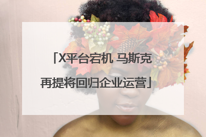 X平台宕机 马斯克再提将回归企业运营